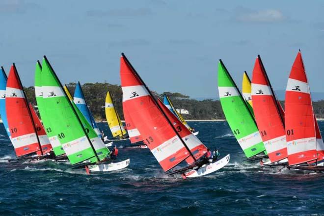 Masters fleet on day 2 of the 2014 Hobie 16 World Championships © Hobie Cat Australasia http://hobiecat.com.au/